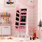 Costway Kids Vanity Set Princess Makeup Dressing Table and Chair Set with Jewelry Armoire White/Pink